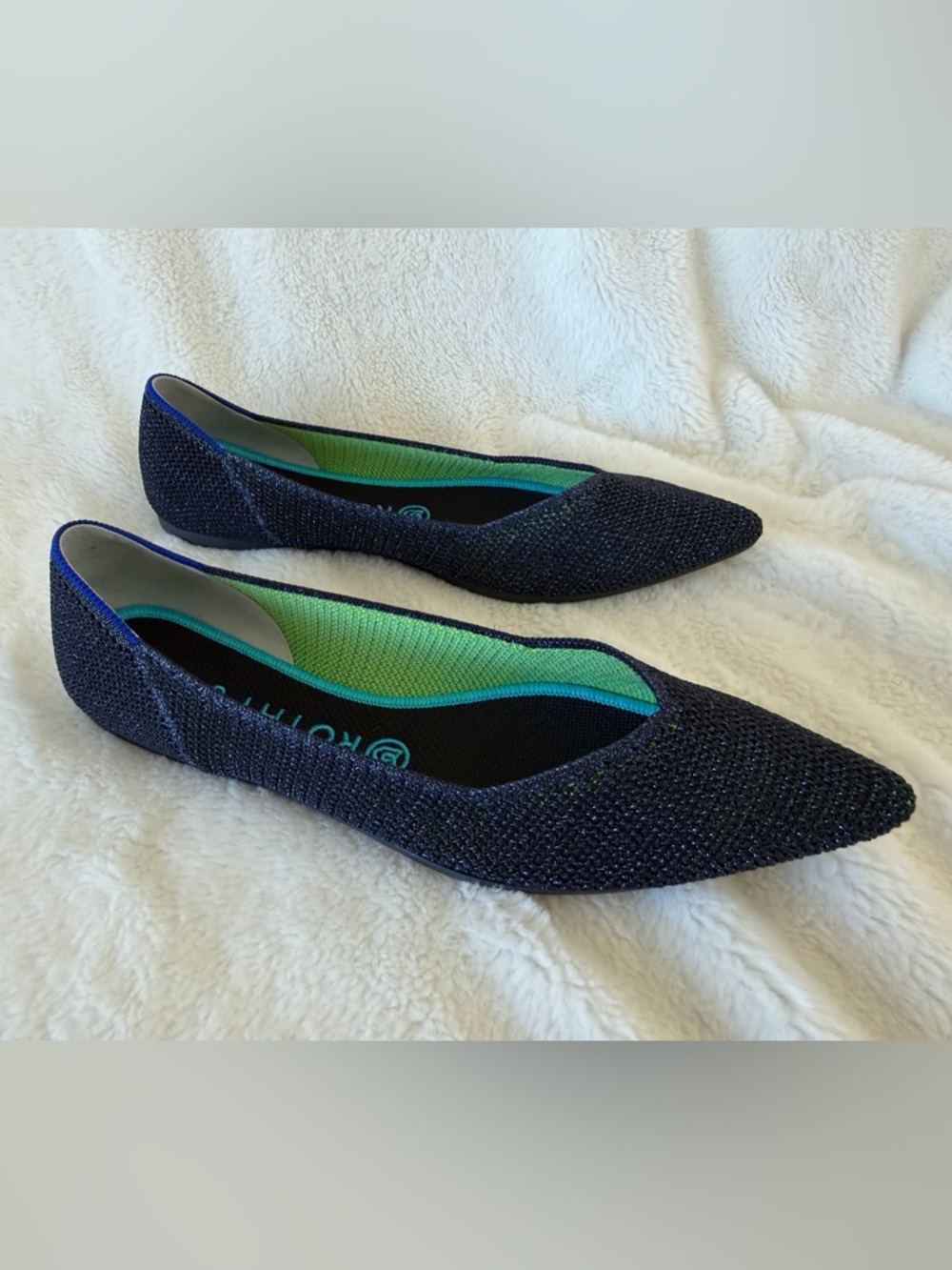 Rothy's The Point in Metallic Lattice Stitch - Navy - Retired - Size 9 - Picture 8 of 15